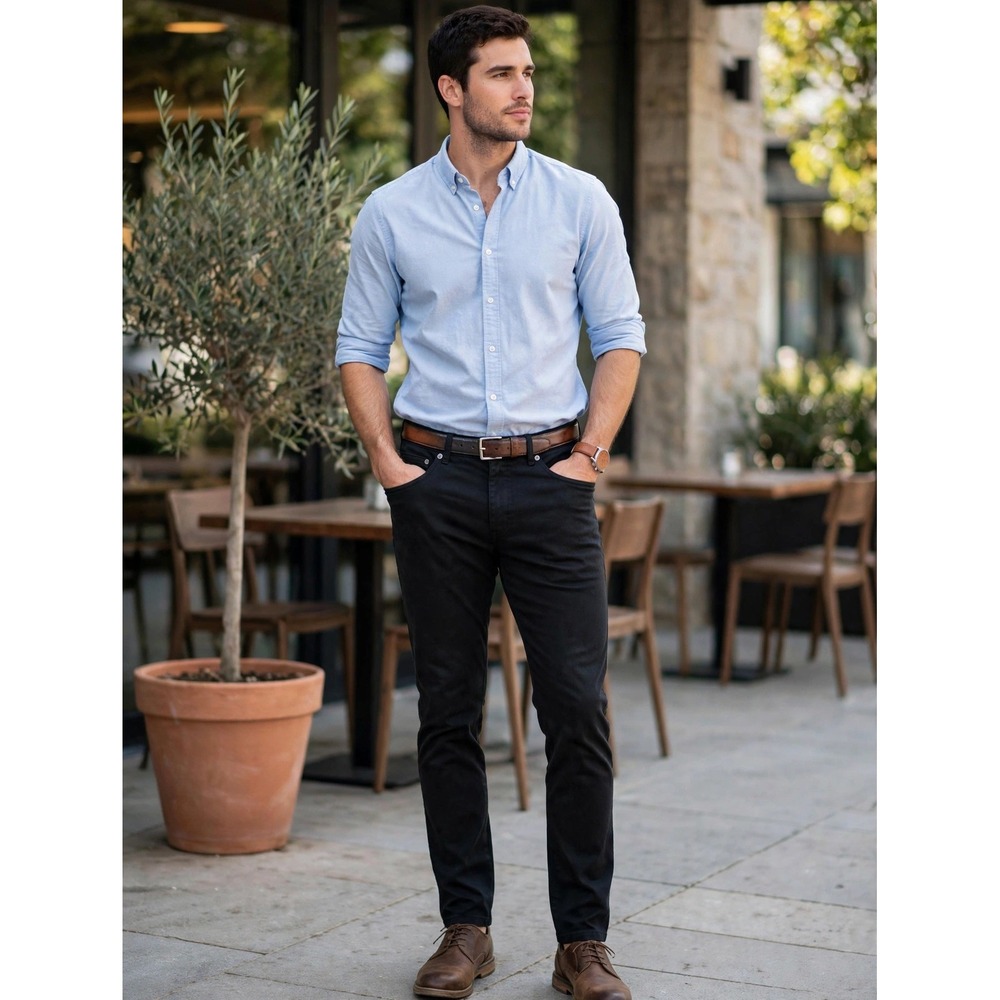 Peter Millar Mens Black Crown 5-Pocket Pants ME0B39 Size 35 Cotton Modal Stretch